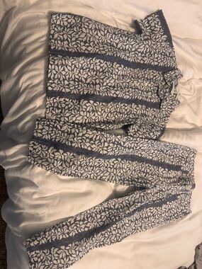 Janie and Jack White and Blue Floral Matching Set
